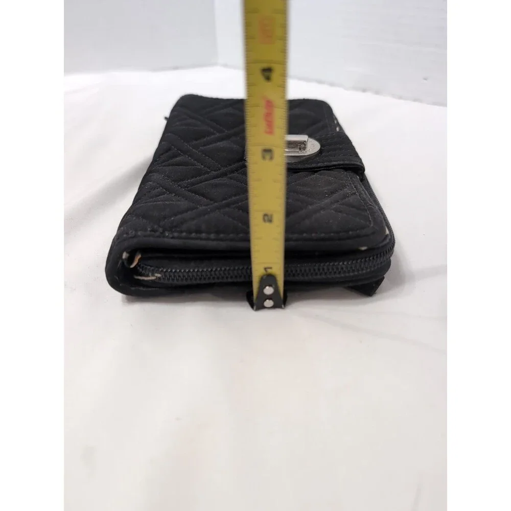 VERA BRADLEY RFID Zip around Turnlock WALLET Credit Cards ID BLACK - Picture 11 of 11